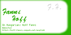 fanni hoff business card